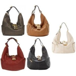 Chloe Hobo Leather Gray Shoulder Bag Small